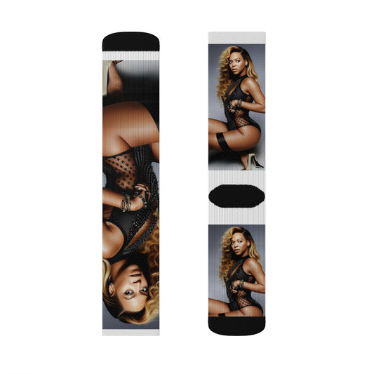 Beyonce Black Lingerie Tube Socks