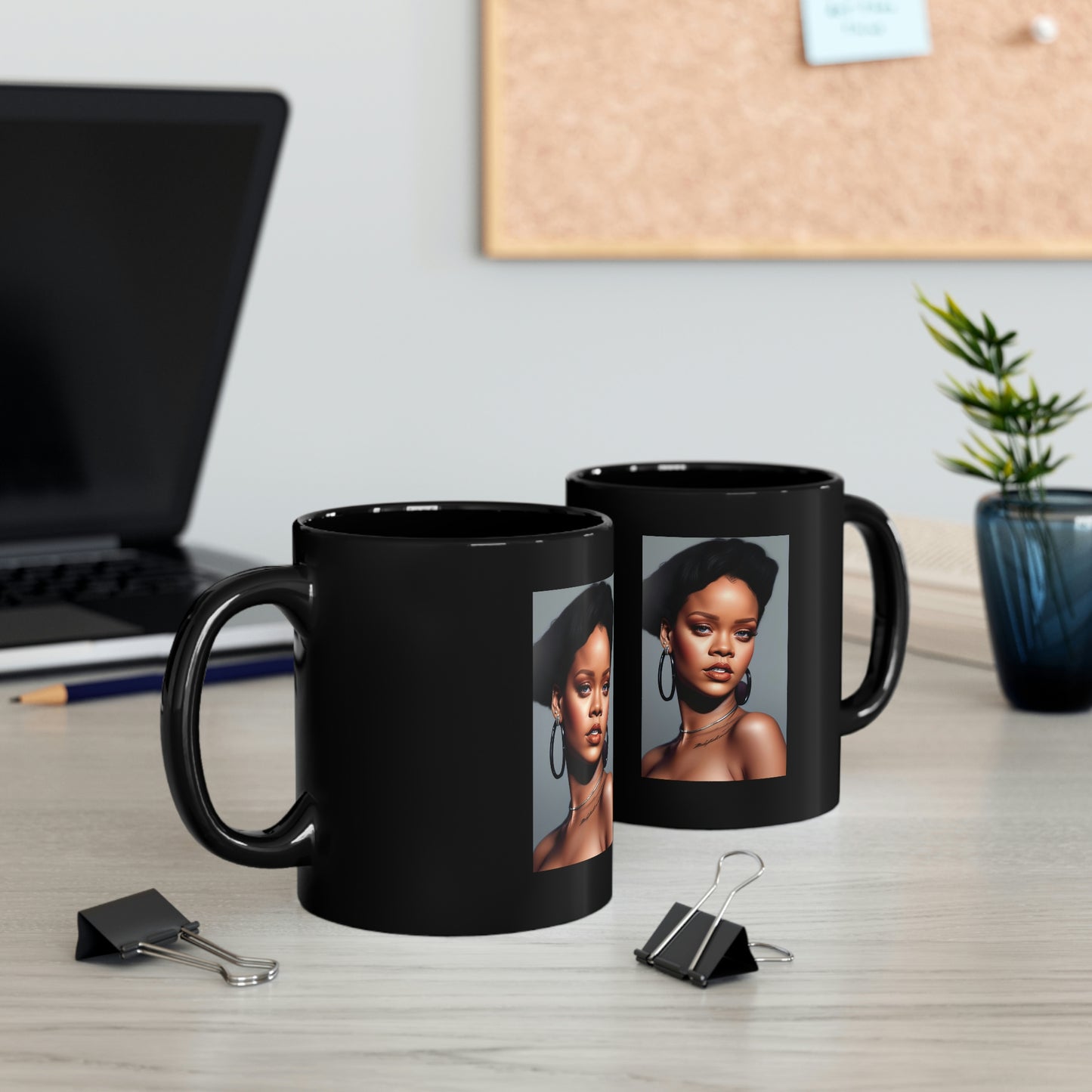 Rihanna Photoshoot Black Coffee Mug