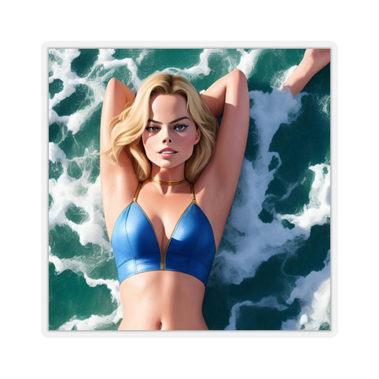 Margot Robbie Beach Front Sticker