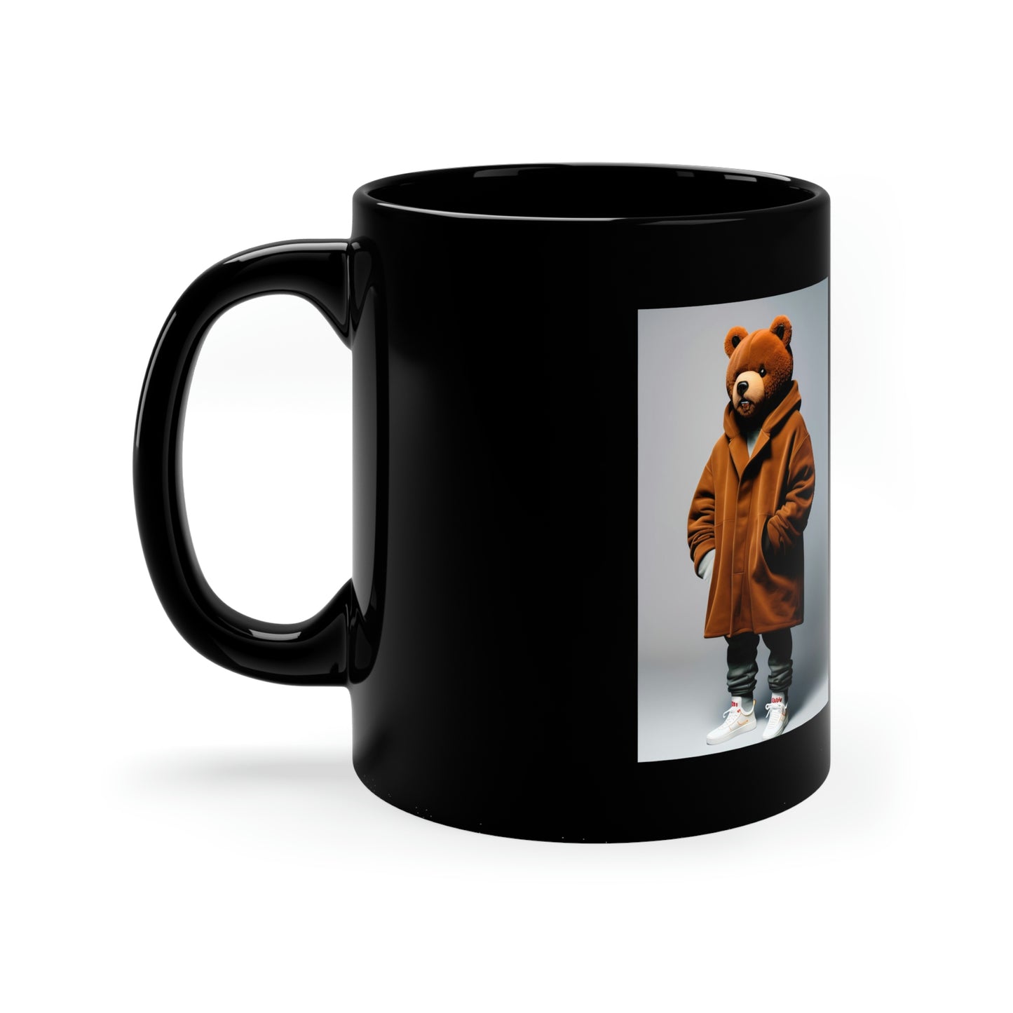Kanye With Bear V.3 Black Coffee Mug