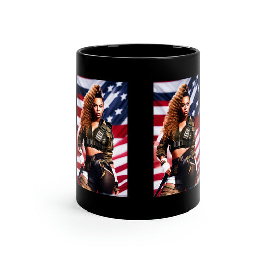 Beyonce Super Bowl Black Coffee Mug