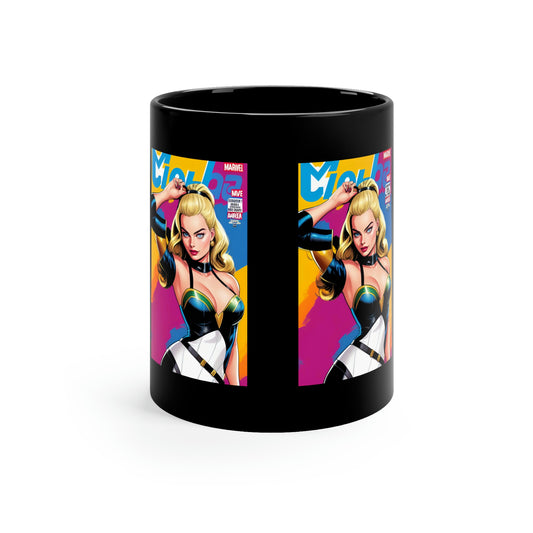 Margot Robbie Comic Book Black Coffee Mug