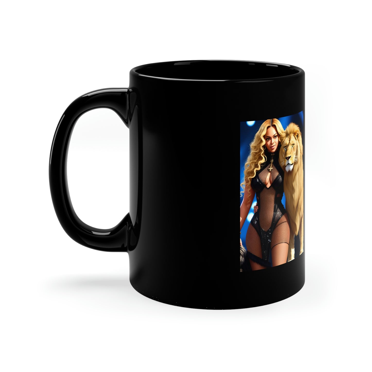 Beyonce Lion King Black Coffee Mug