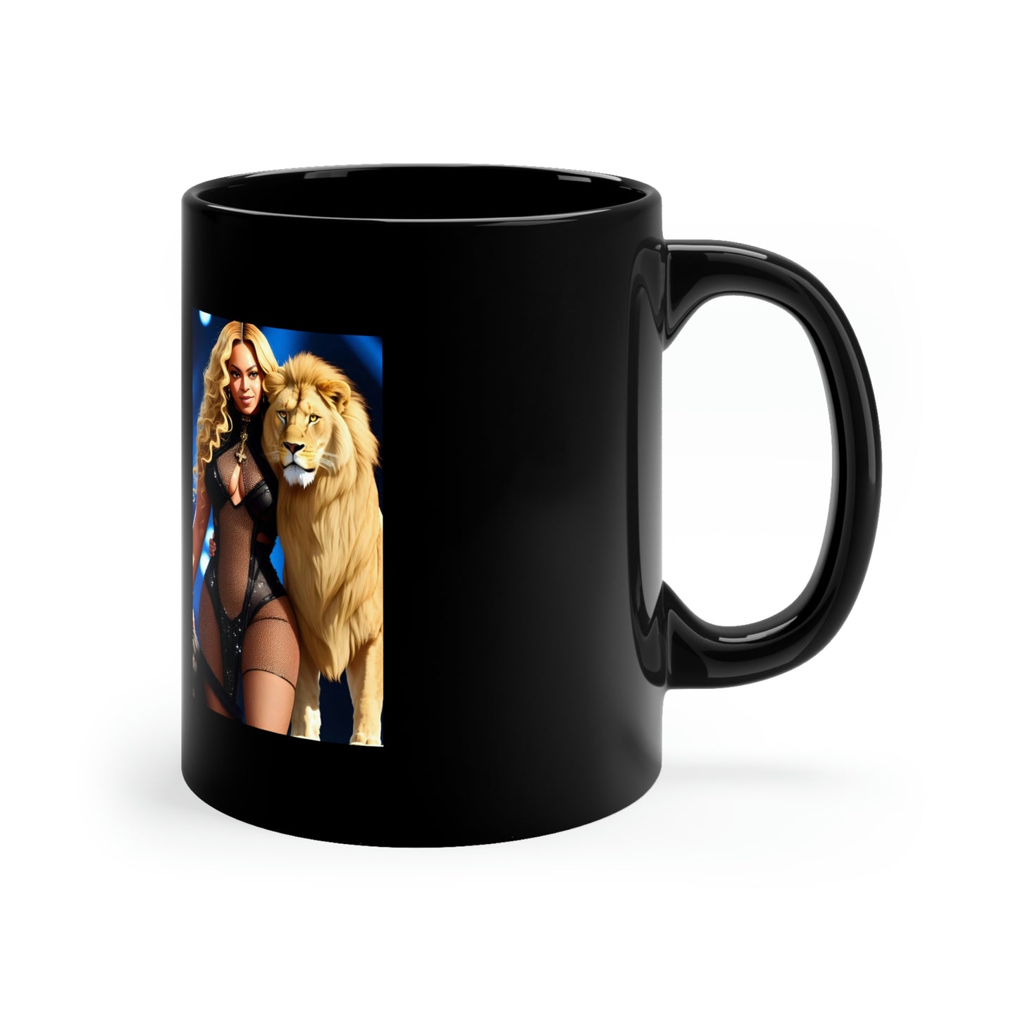 Beyonce Lion King Black Coffee Mug