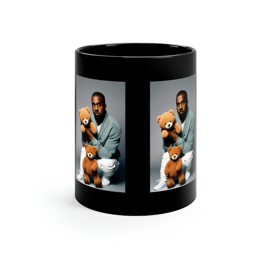 Kanye With Bear V.2 Black Coffee Mug