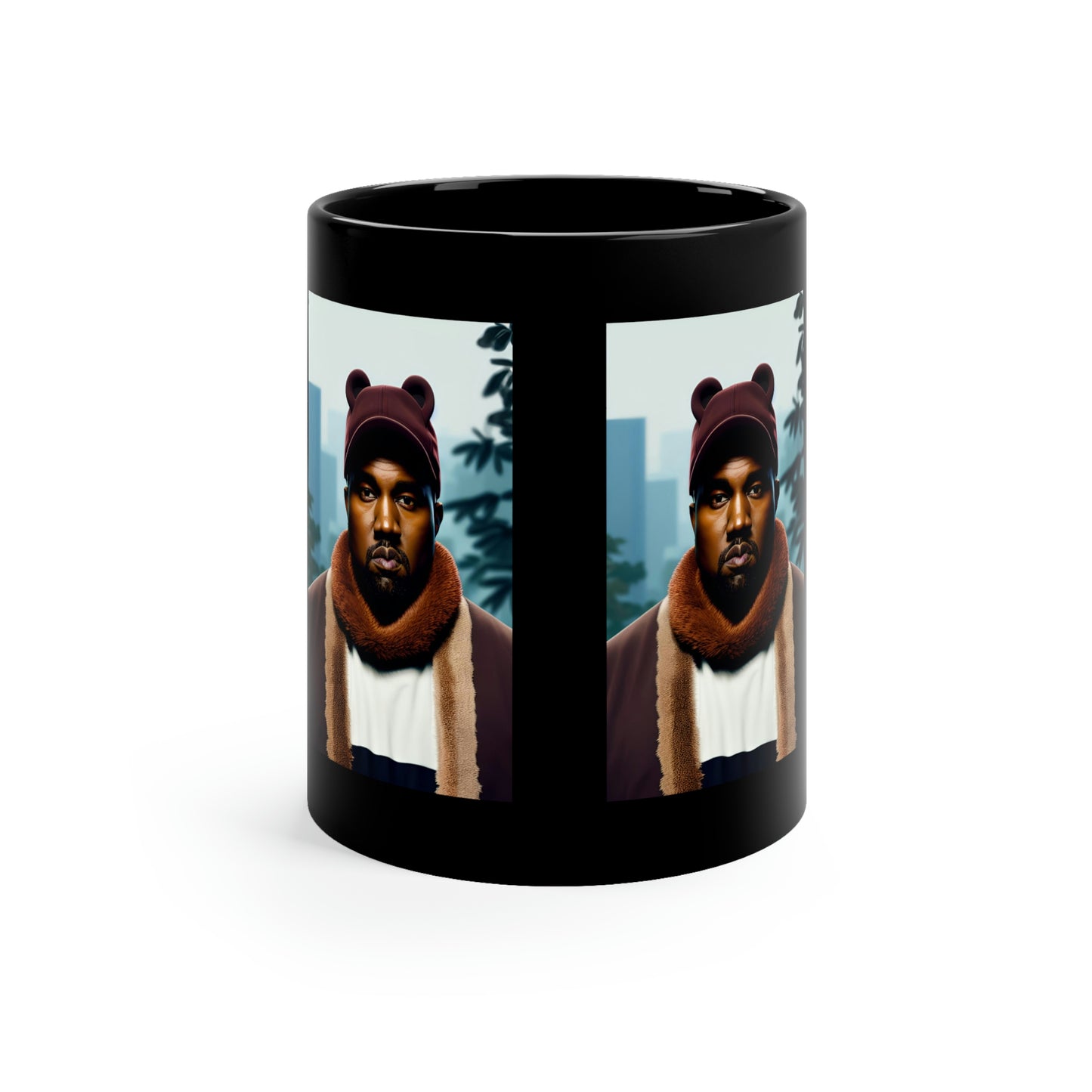 Kanye With Bear V.4 Black Coffee Mug