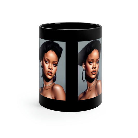 Rihanna Photoshoot Black Coffee Mug