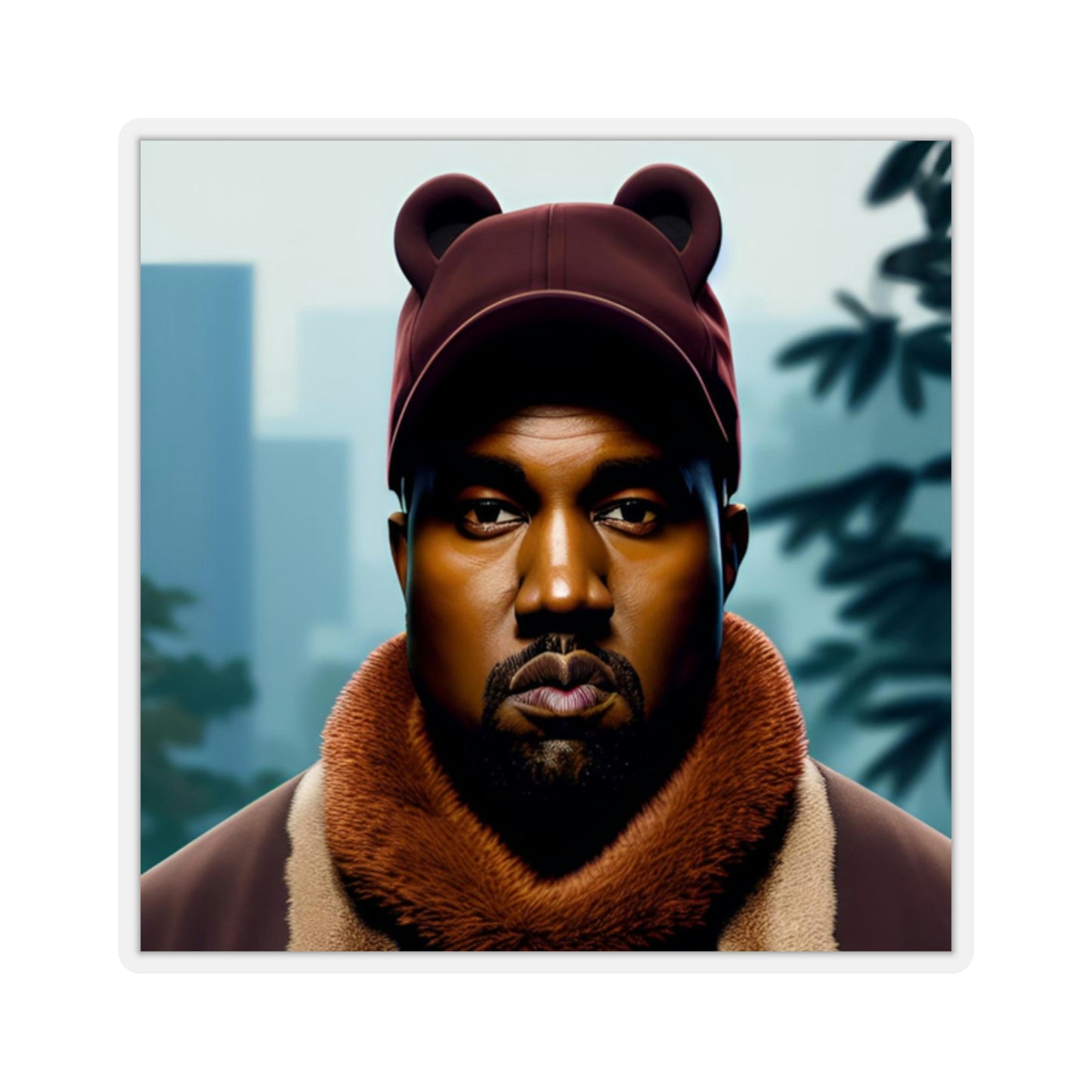 Kanye Bear Hat Sticker