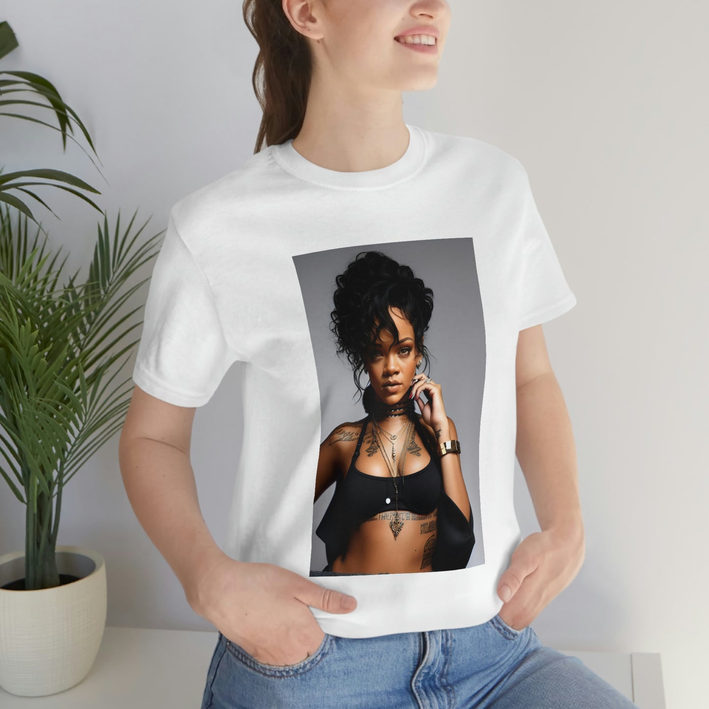 Rihanna Black Bra Tee