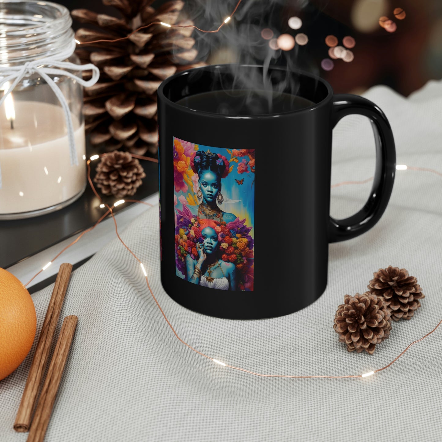 Rihanna Mother Nature Black Coffee Mug