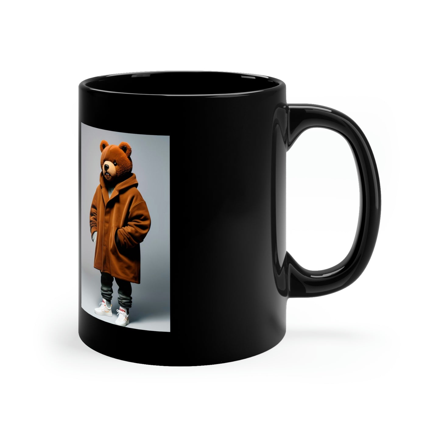 Kanye With Bear V.3 Black Coffee Mug