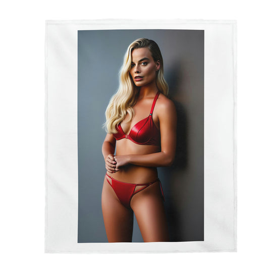 Margot Robbie Red Bikini Blanket