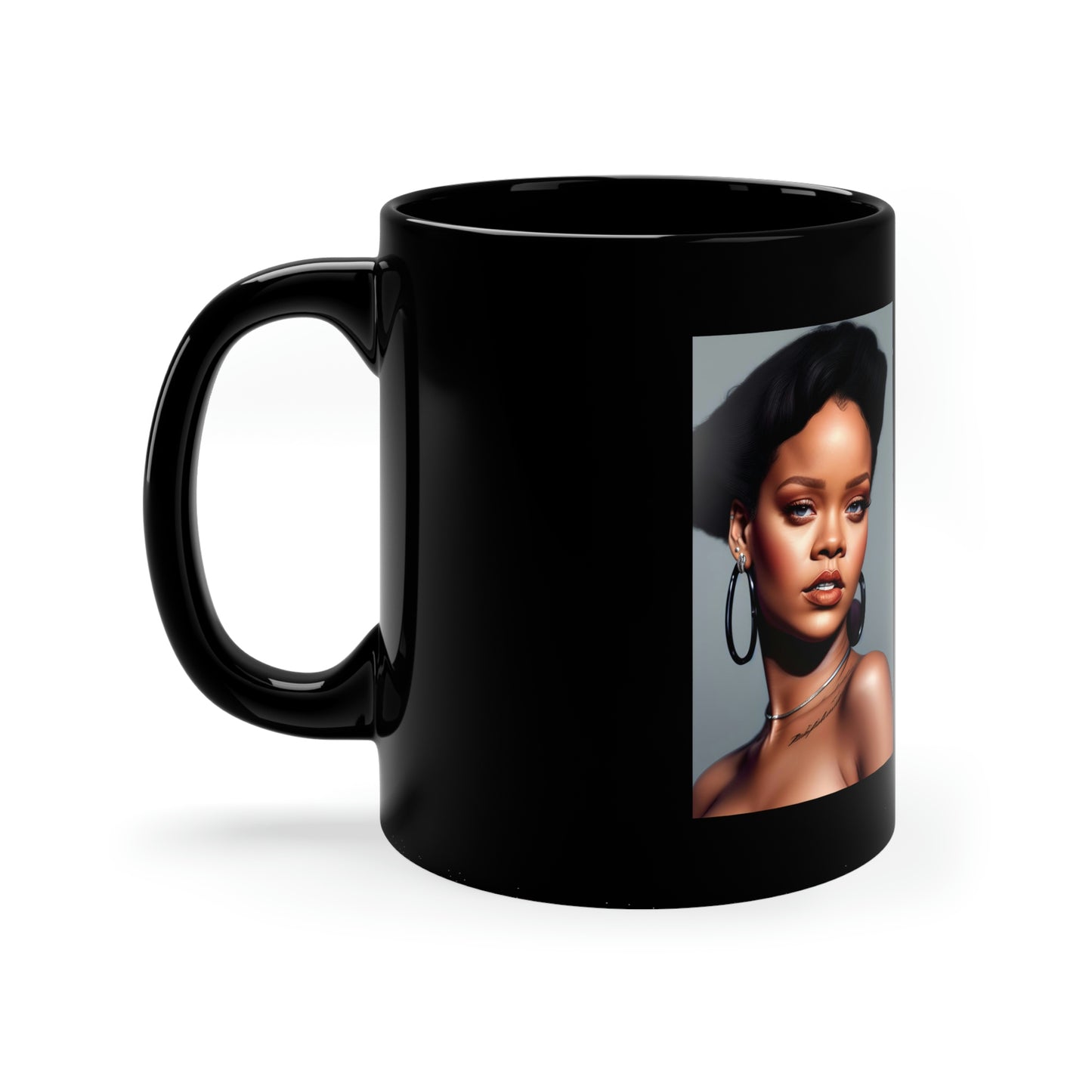 Rihanna Photoshoot Black Coffee Mug