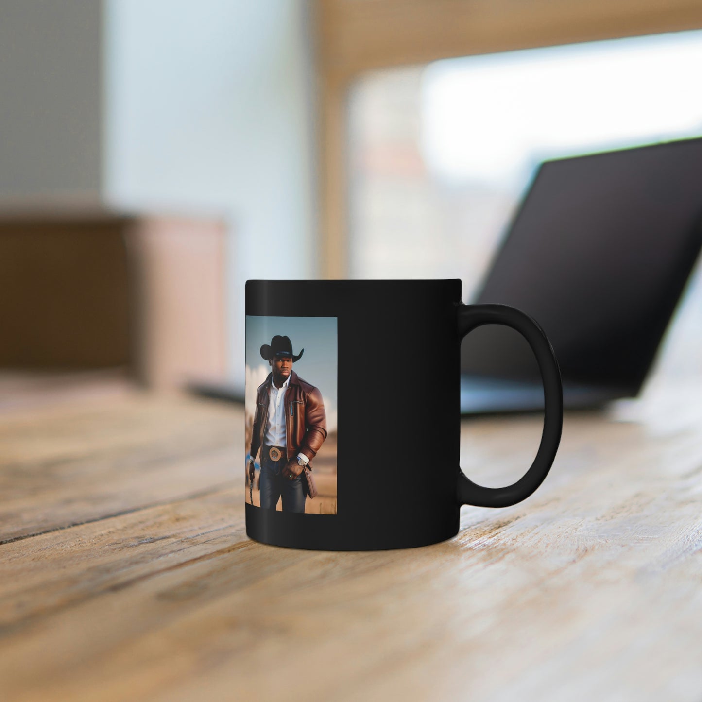 50 Cent Cowboy Black Coffee Mug