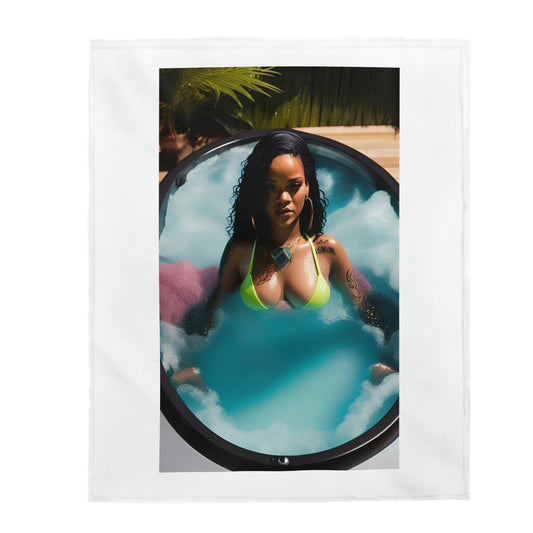 Rihanna Hot Tub White Blanket