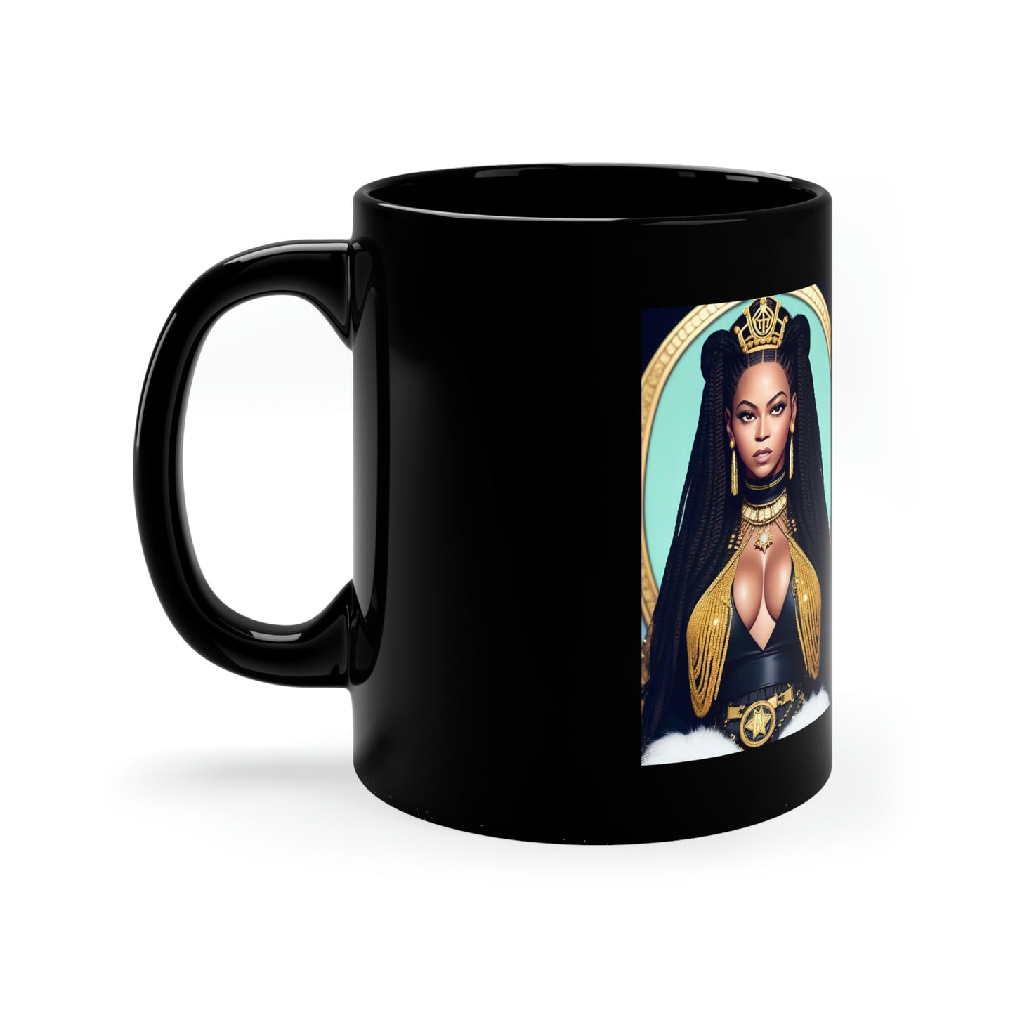 Beyonce Black Panther Black Coffee Mug