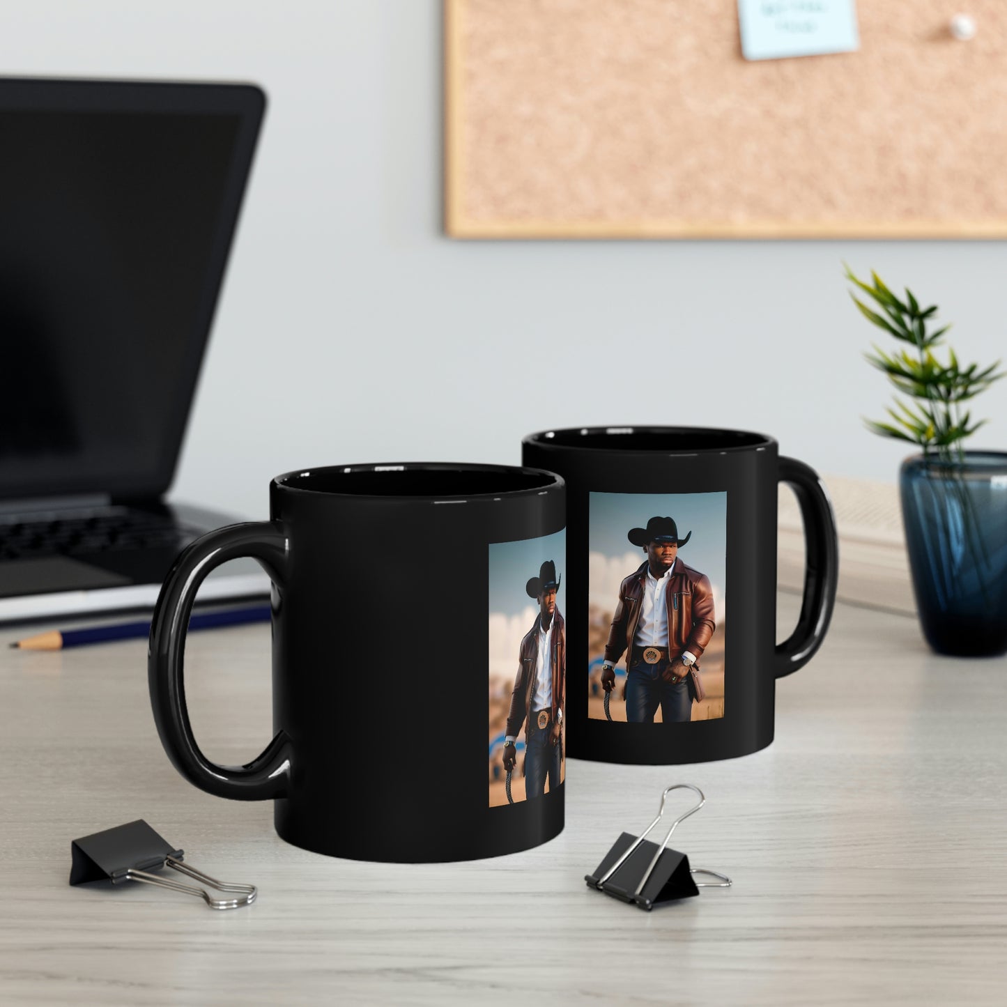 50 Cent Cowboy Black Coffee Mug