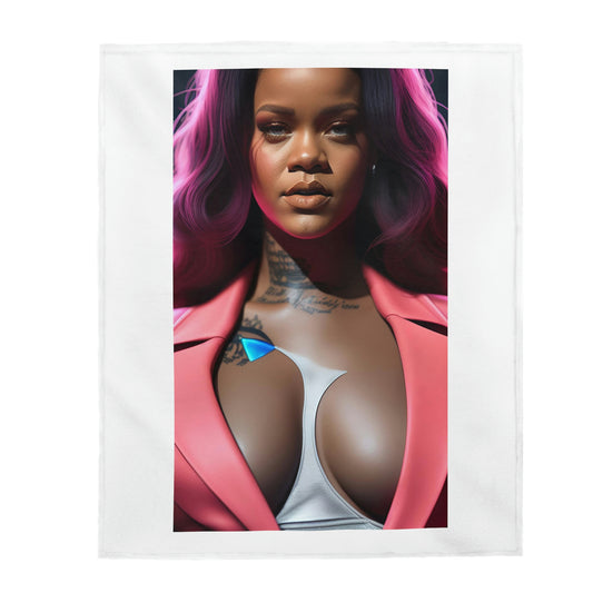 Rihanna Rated R White Blanket