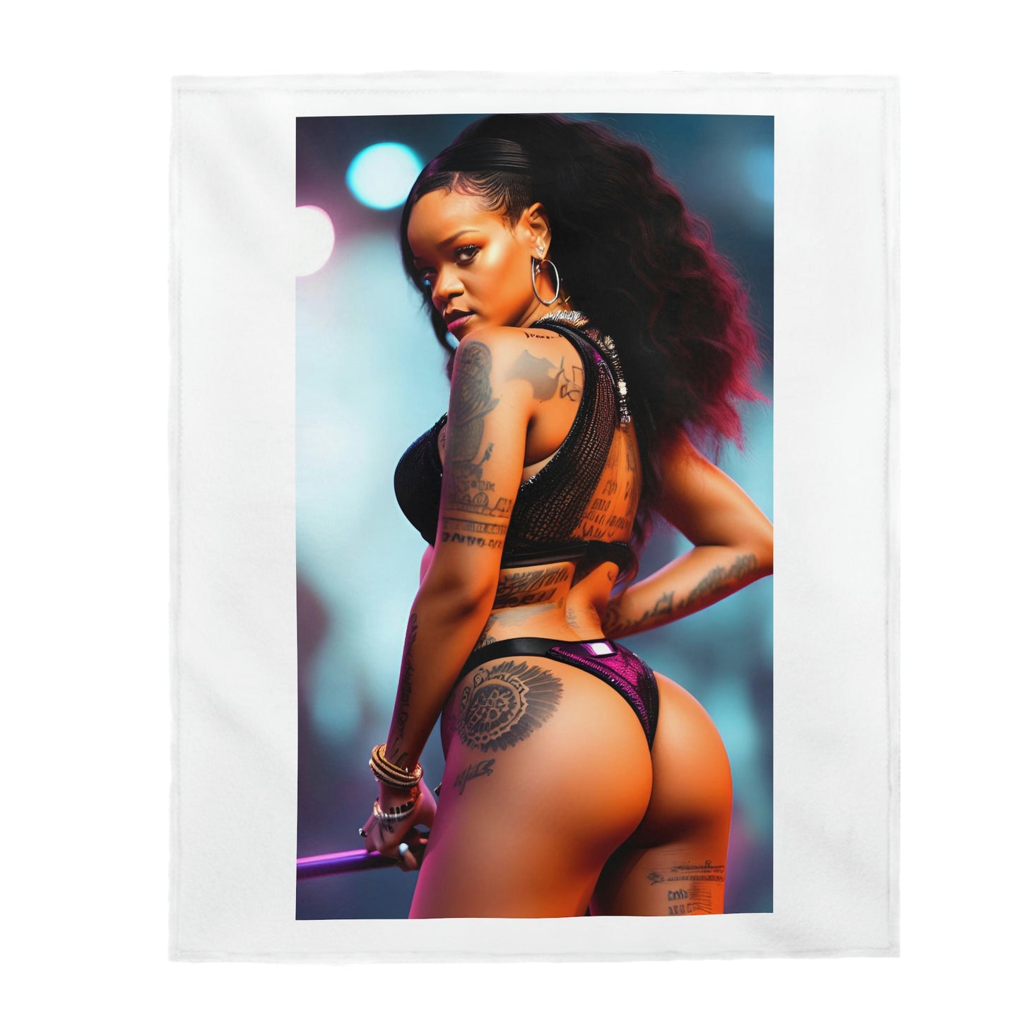 Rihanna Backside White Blanket