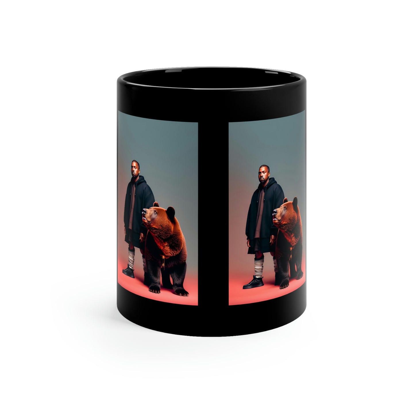 Kanye With Bear V.1 Black Coffee Mug