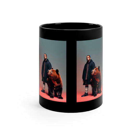 Kanye With Bear V.1 Black Coffee Mug