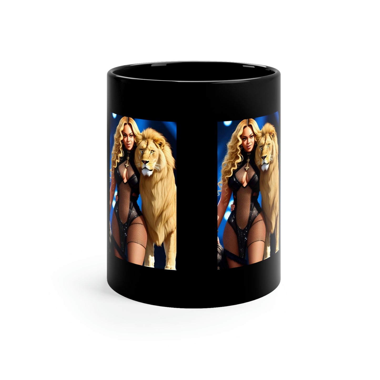 Beyonce Lion King Black Coffee Mug