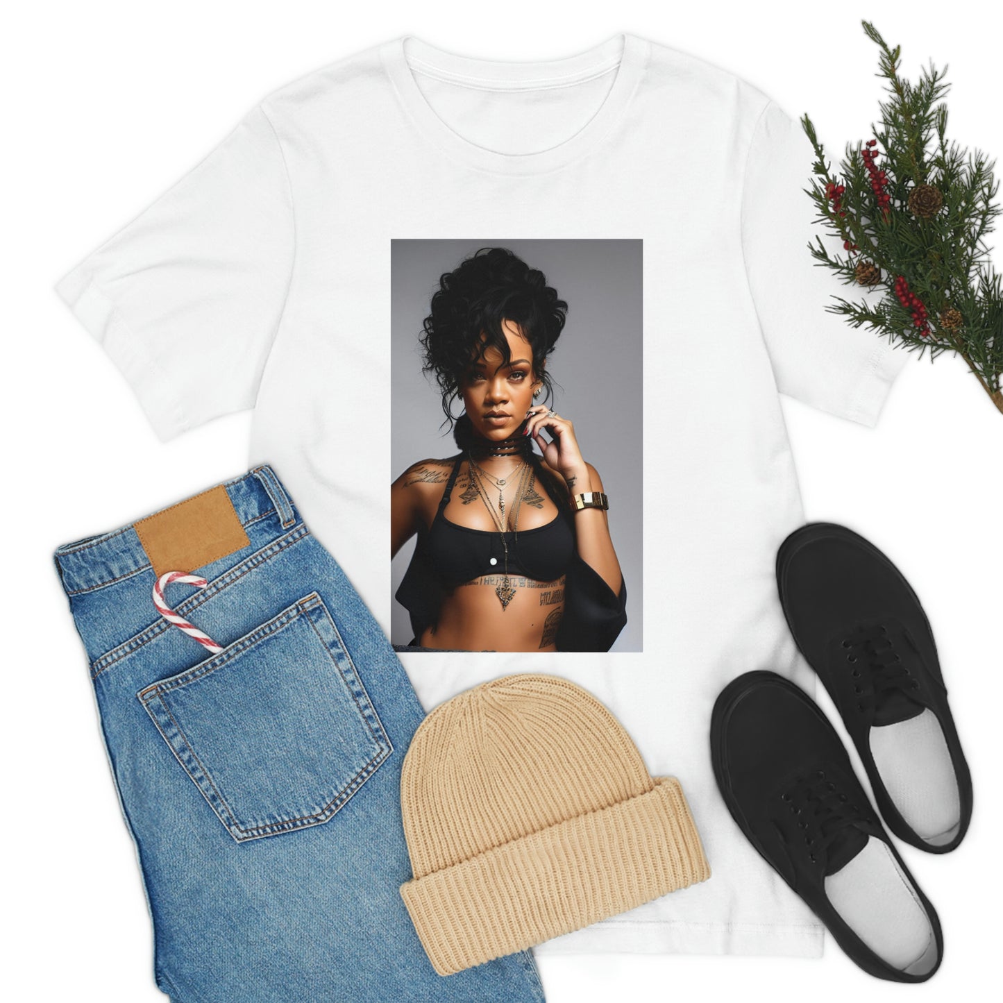 Rihanna Black Bra Tee