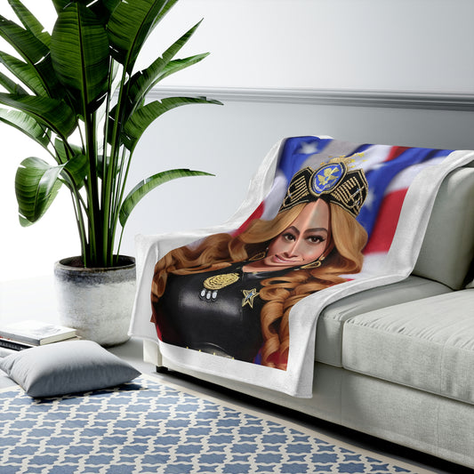 Beyonce Queen Bey White Blanket