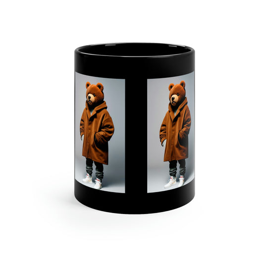 Kanye With Bear V.3 Black Coffee Mug