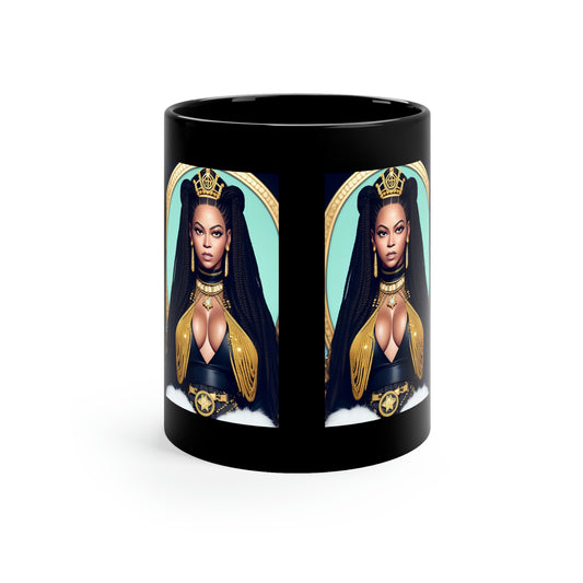 Beyonce Black Panther Black Coffee Mug