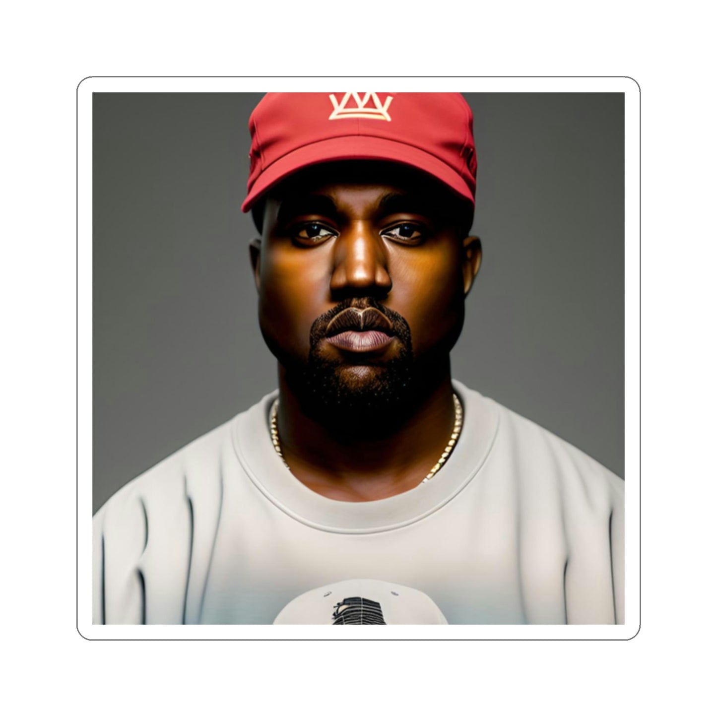 Kanye Red Hat Sticker