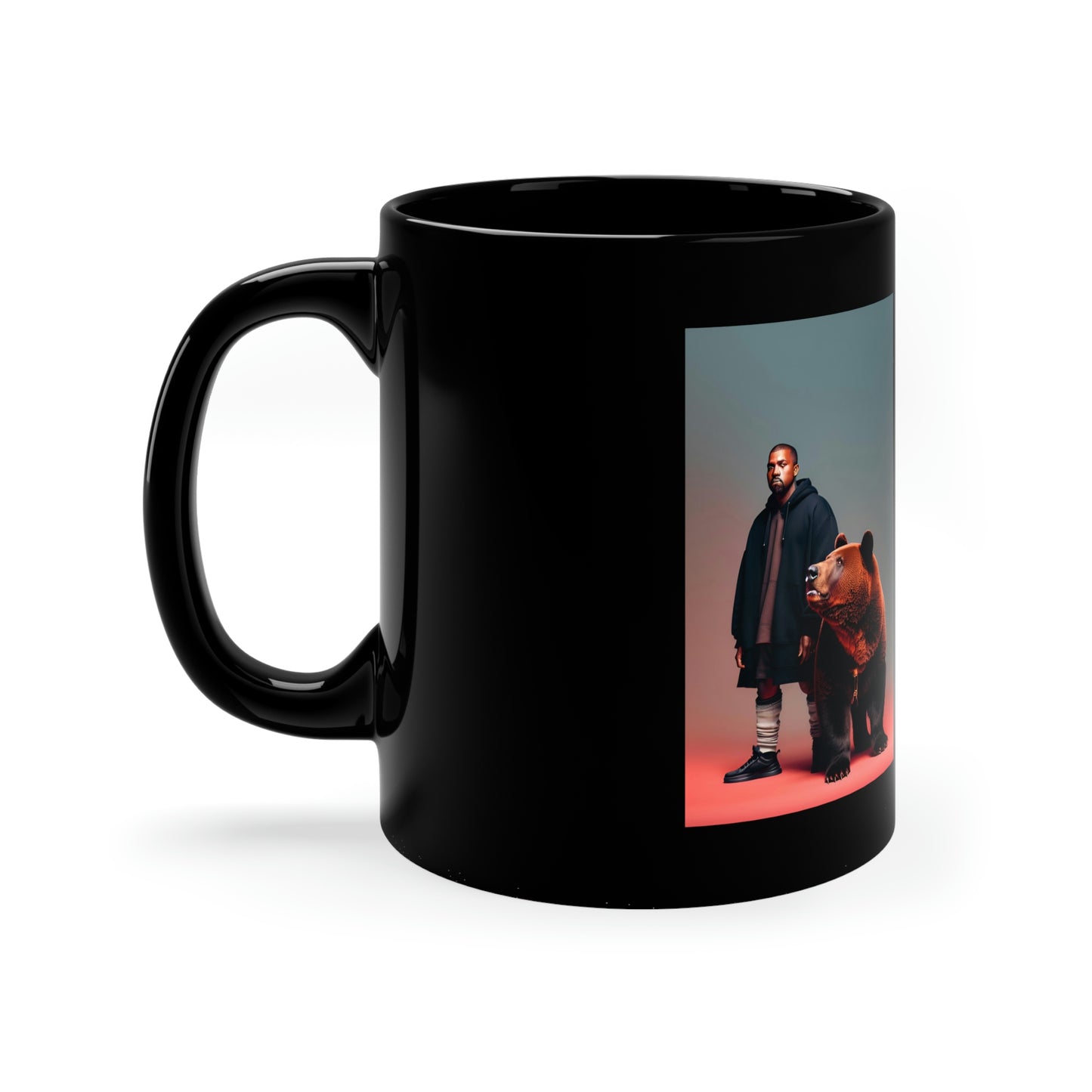 Kanye With Bear V.1 Black Coffee Mug