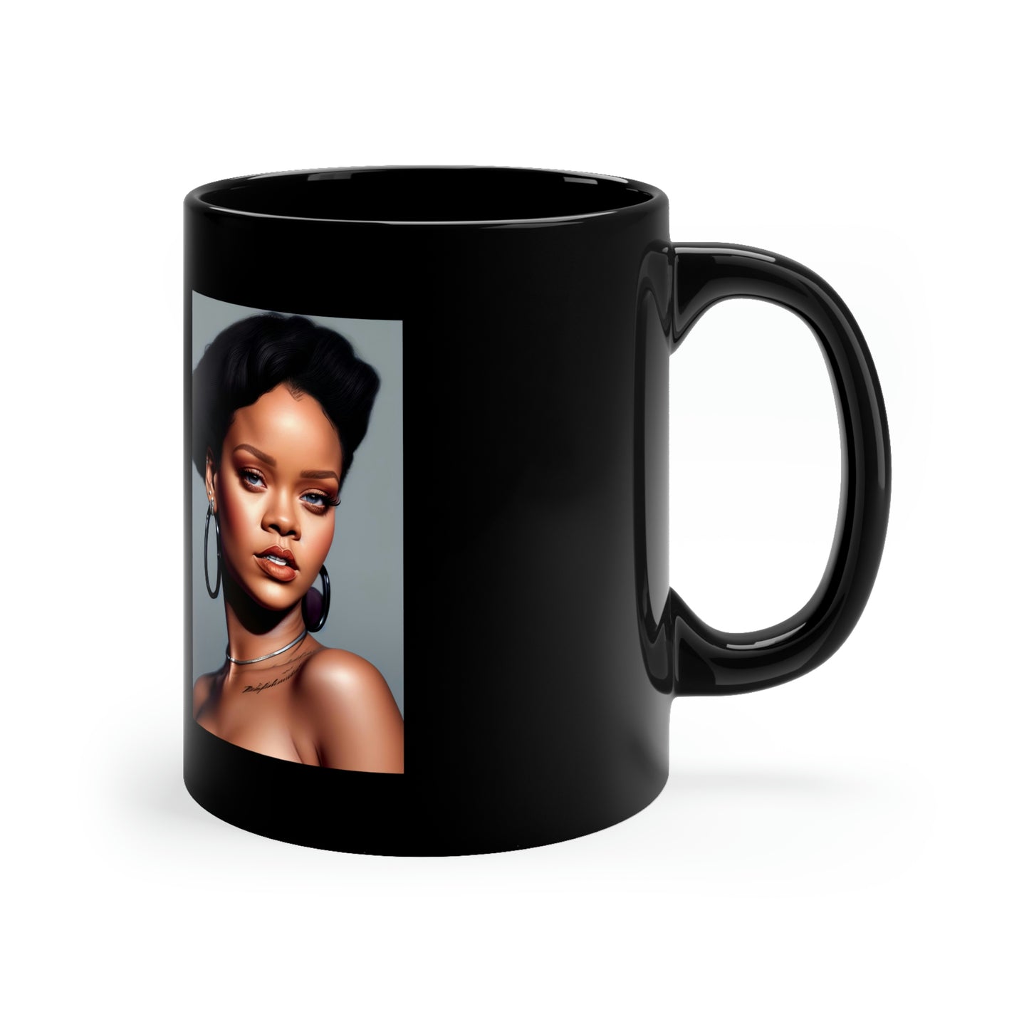 Rihanna Photoshoot Black Coffee Mug