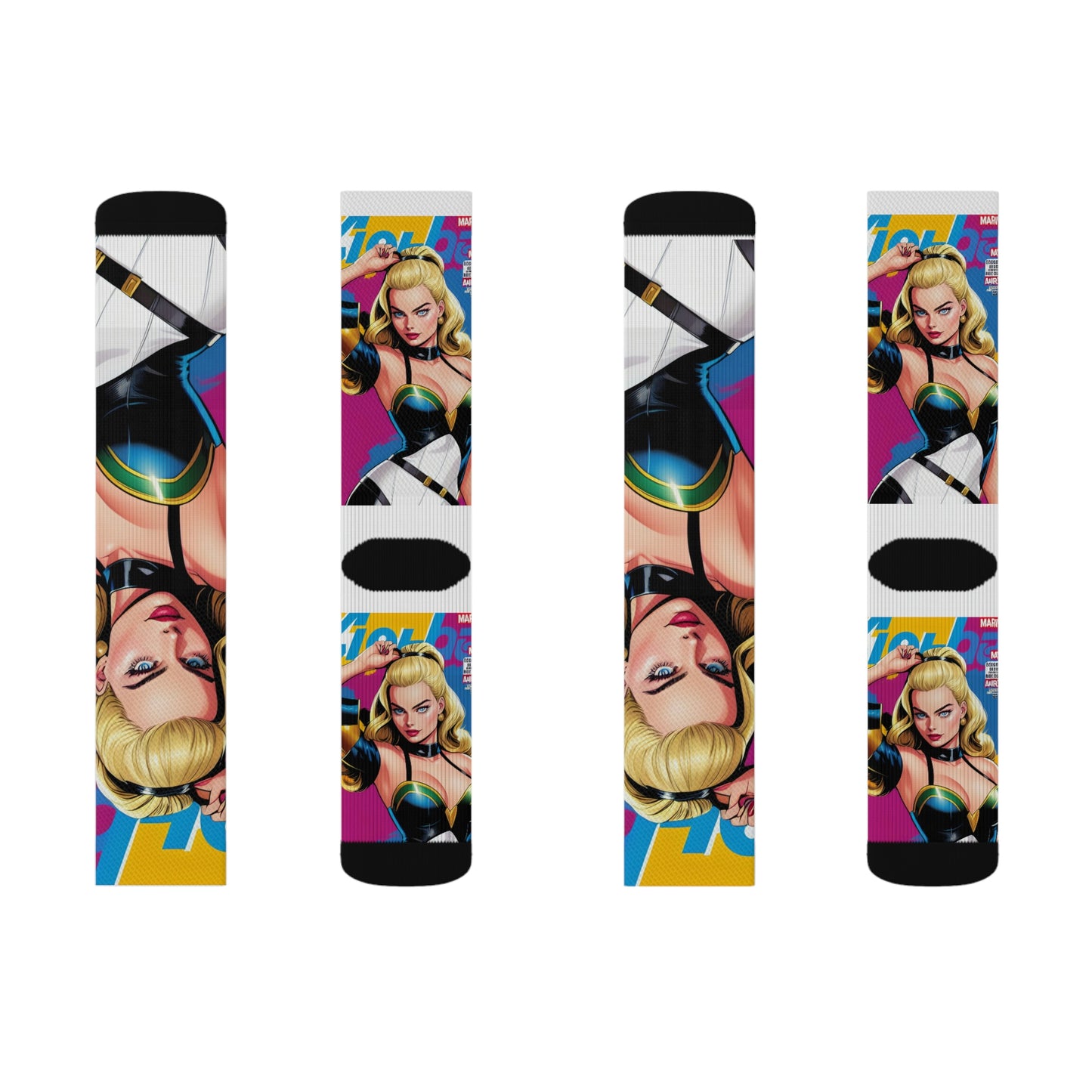Margot Robbie Comic Book Tube Socks